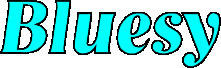 bluesy text logo